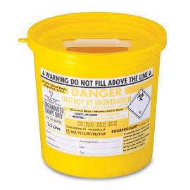 Sharps Disposal Container Bin (2.5 Litre)