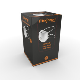 McKinnon FFP3 Face Mask, Fabric Head Strap Ultra Sonic Sealed (Box 20)