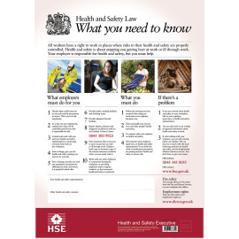 Health & Safety Law Poster Semi-Rigid Plastic 590mm x 420mm